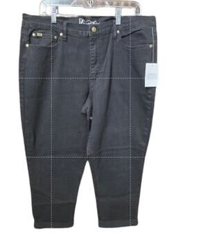 DG2 Diane Gilman Jeans Womens 16 Black Stretch Denim NWT